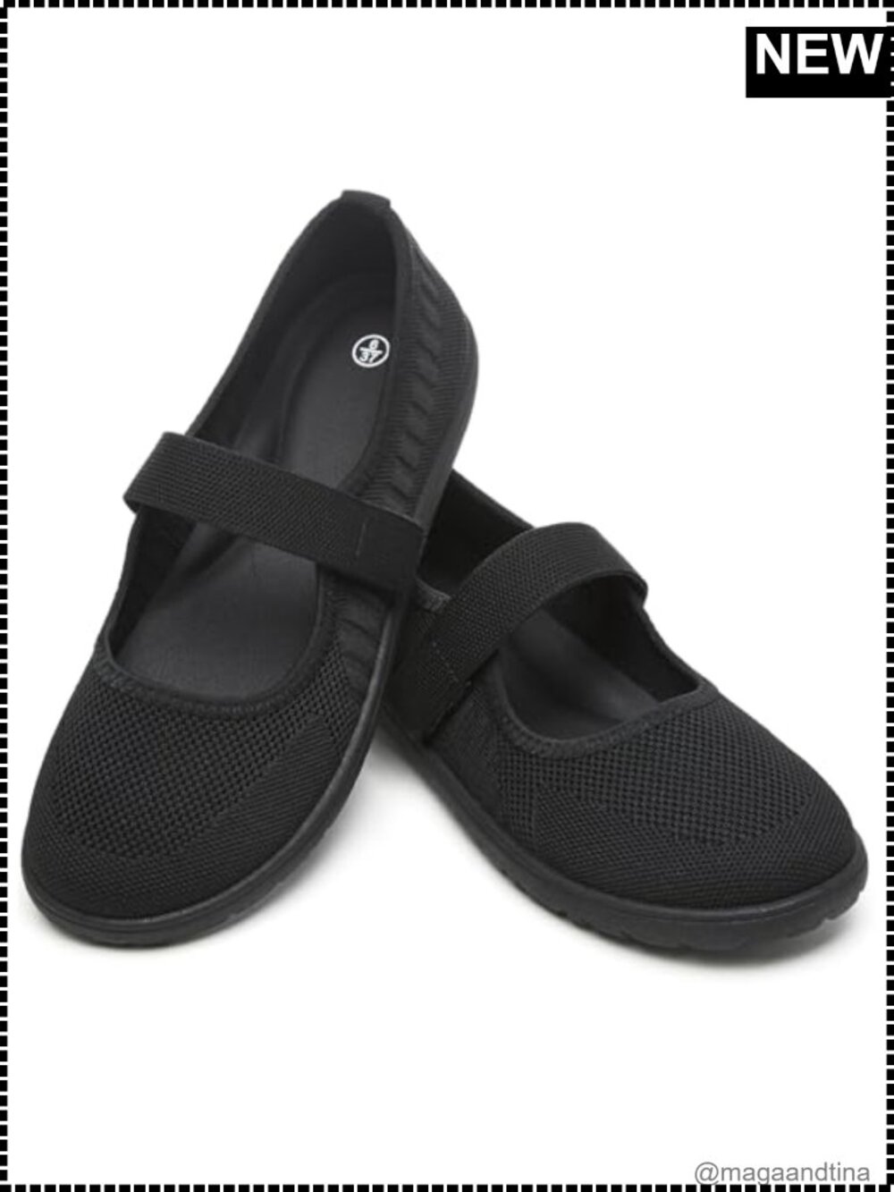 Wide Toe Box Knit Mary Jane Flats Comfort Women Dress Shoes